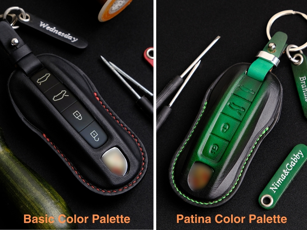 Porsche Fob Cover: Basic vs. Patina Color Palettes