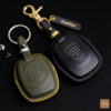 Softail Standard Key Fob Cover made of premium Veg Tan leather for durability and elegance.