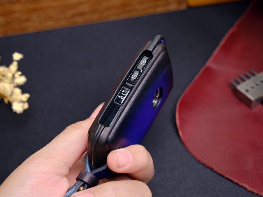 Mazda MX-5 Miata key fob cover with exquisite hand-stitched detailing.