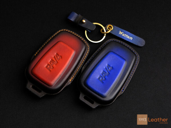 The back of the Toyota RAV4 key fob cover is precisely designed for a snug and secure fit.