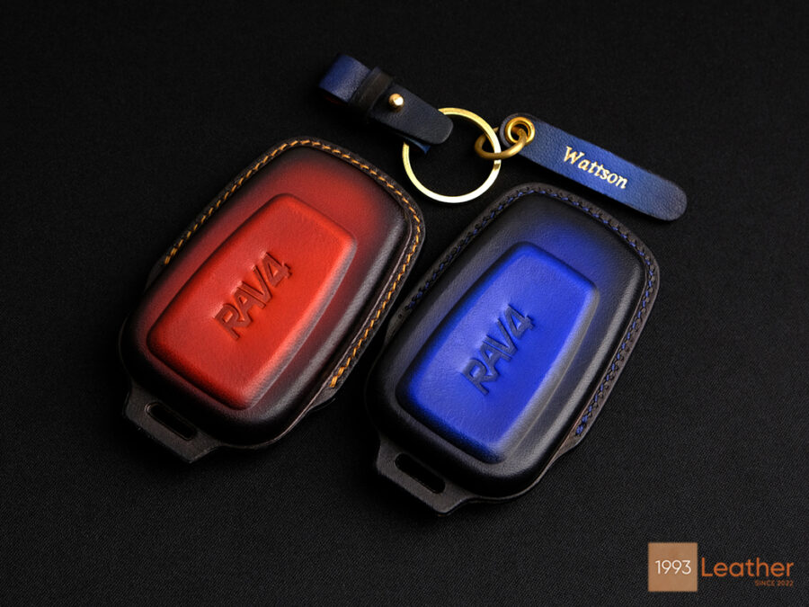 The back of the Toyota RAV4 key fob cover is precisely designed for a snug and secure fit.