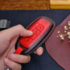 High-quality leather key fob cover for Nissan Ariya, designed for a comfortable and secure grip.