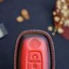 Premium Nissan Ariya key fob cover with precise, handcrafted stitching for durability and a refined look.