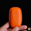 Toyota Yaris key fob cover made of premium leather, ensuring a comfortable grip.