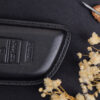High-quality leather Acura MDX key fob cover with refined, durable stitching zoomed in for detail