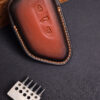 Volkswagen ID key fob cover featuring refined and precise stitching for a premium look.