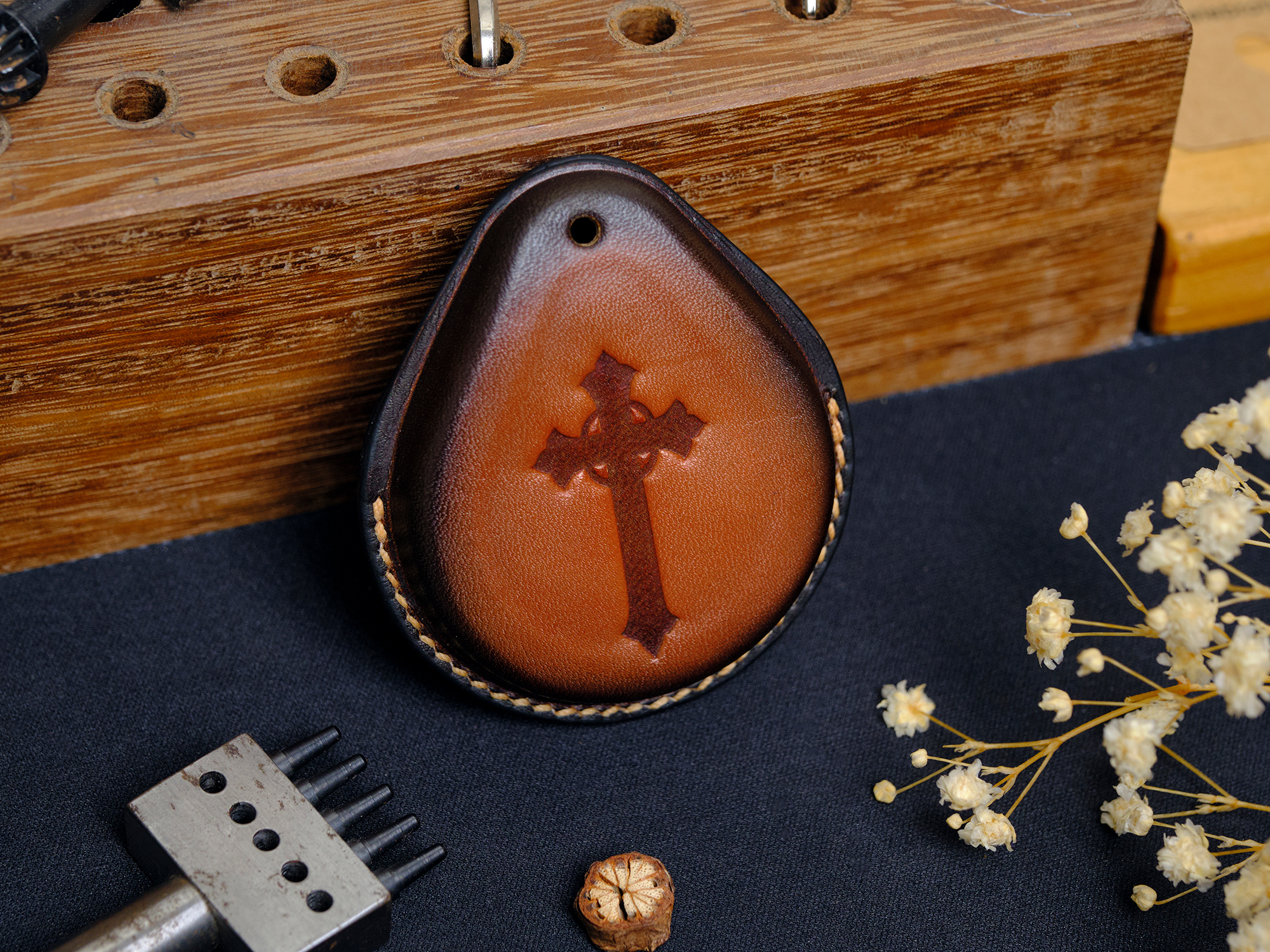 The back side of Harley Low Rider key fob cover