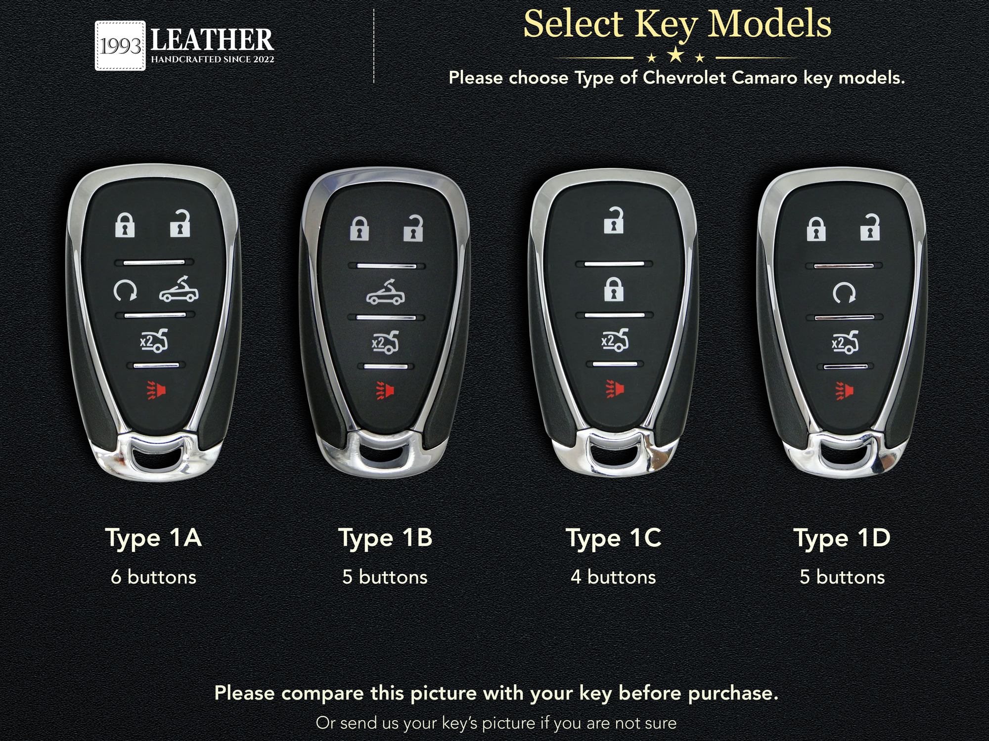 4 types of Chevrolet Camaro key models for you to check and select