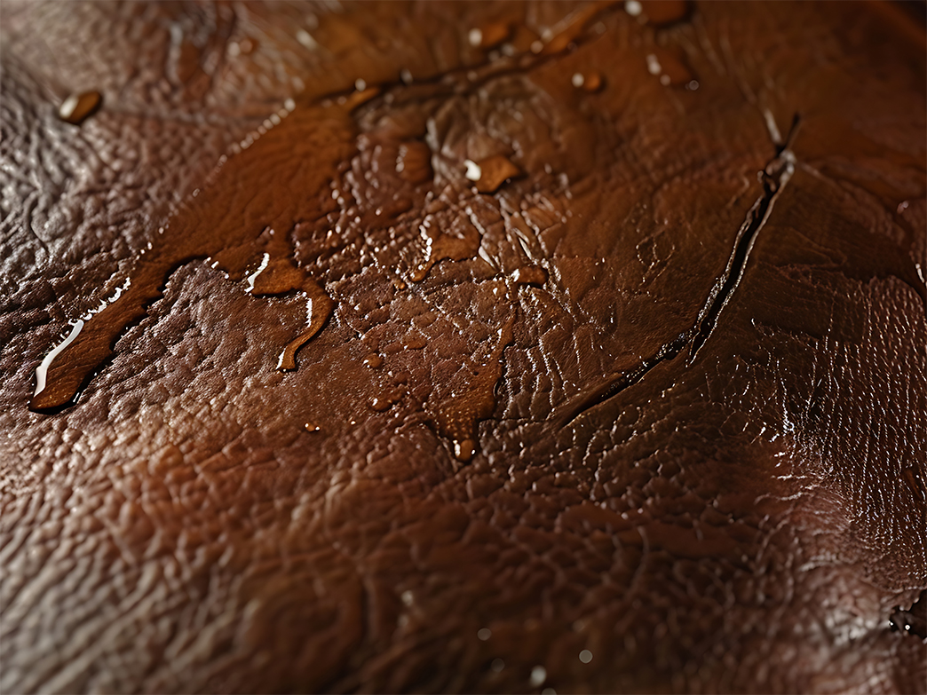 Avoid to apply too much water when cleaning leather products
