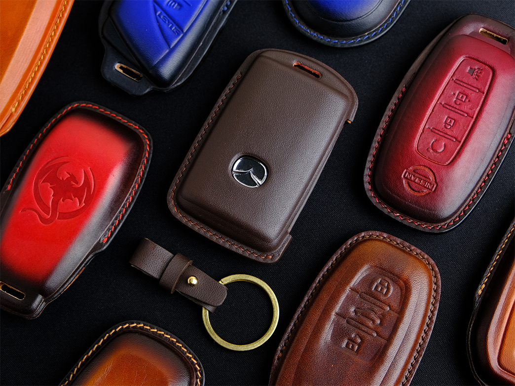 Care for key with leather handmade product like key fob cover at Leather1993
