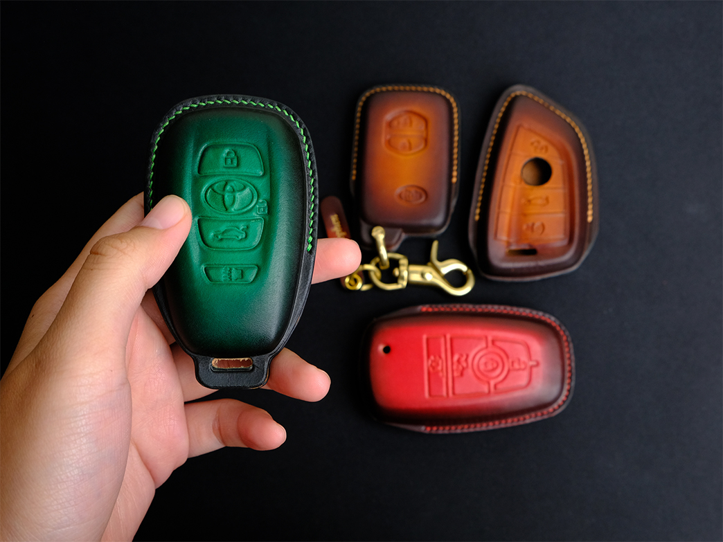 High-quality leather key fob cover of all car and motorbike brands at Leather1993