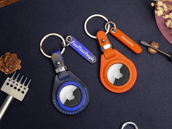 Leather Airtag Keychain