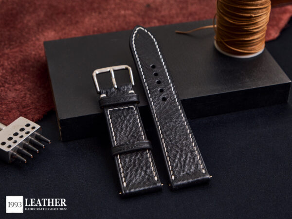 Black Leather Watch Strap - A Trendy Young Style to Change for Apple Watch Strap,...