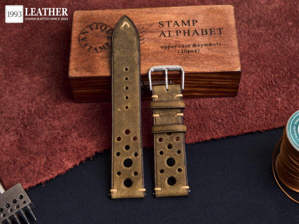 Olive Perforated Military Watch Strap