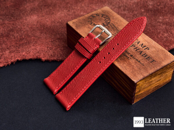 Crimson Leather Watch Strap - Deep Rich Red Strap for Your Watch